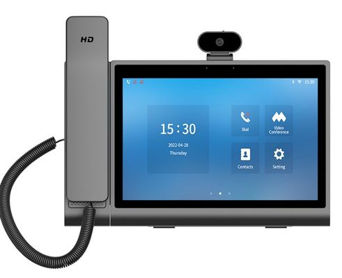 Android 12 10.1 Inch touch video VOIP SIP phone, magnetic handset